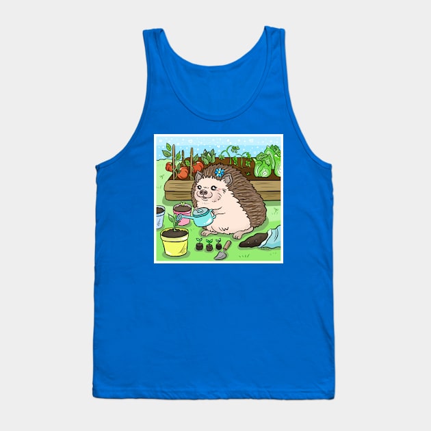 Hedgehog gardening Tank Top by doodletokki